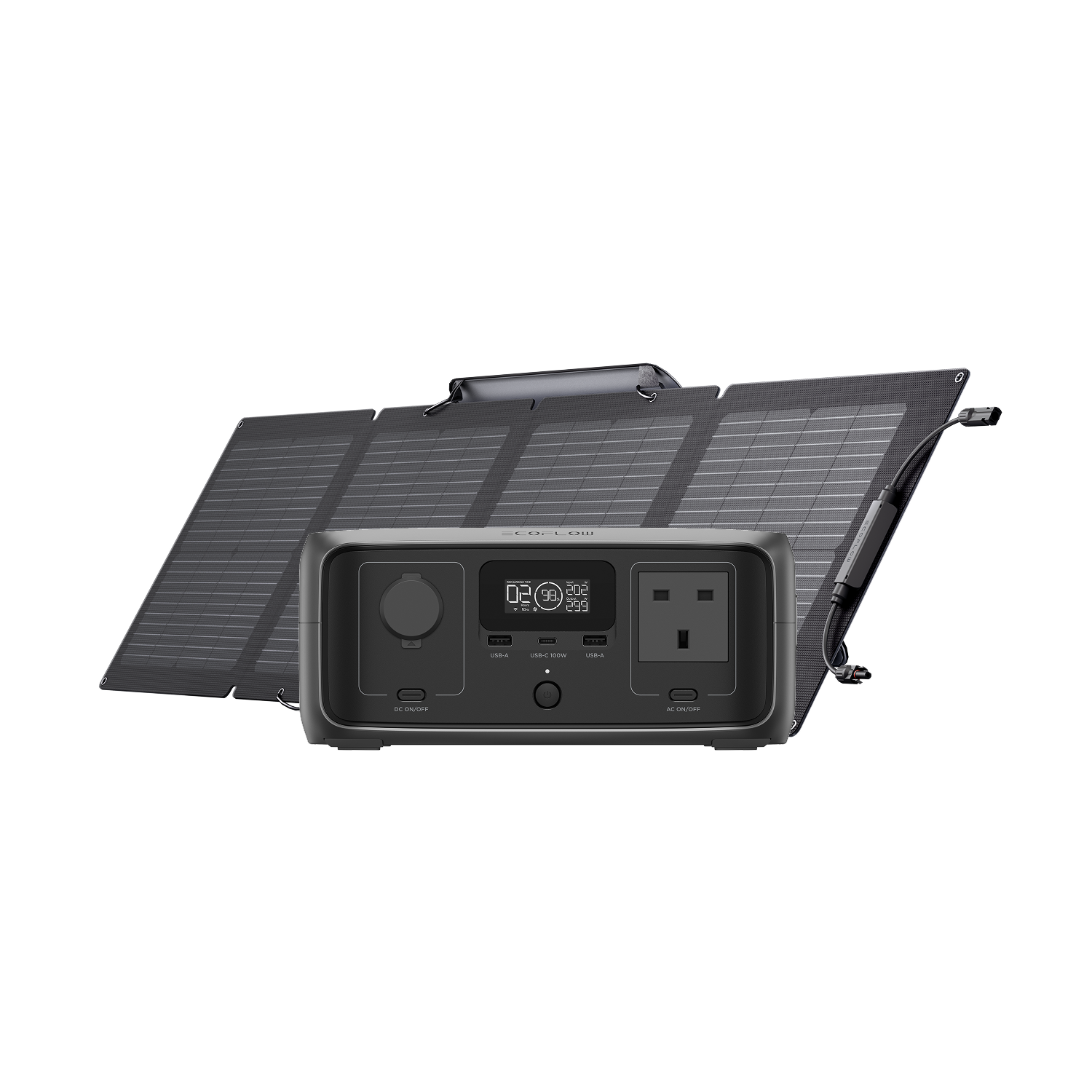 EcoFlow RIVER 3 (UPS) Solar Generator (110W Portable Solar Panel)