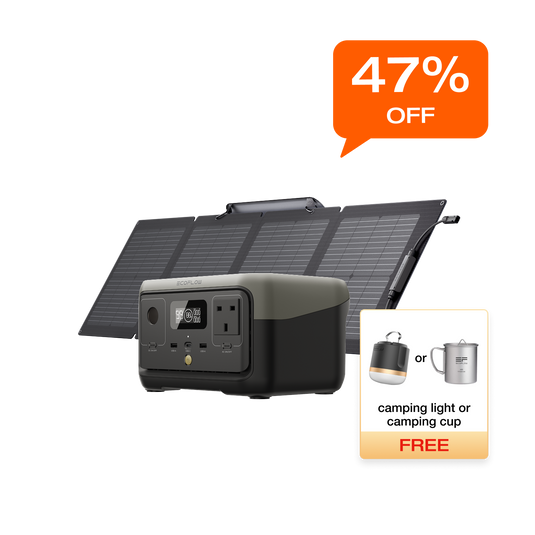 EcoFlow RIVER 2 Solar Generator (110W Portable Solar Panel)