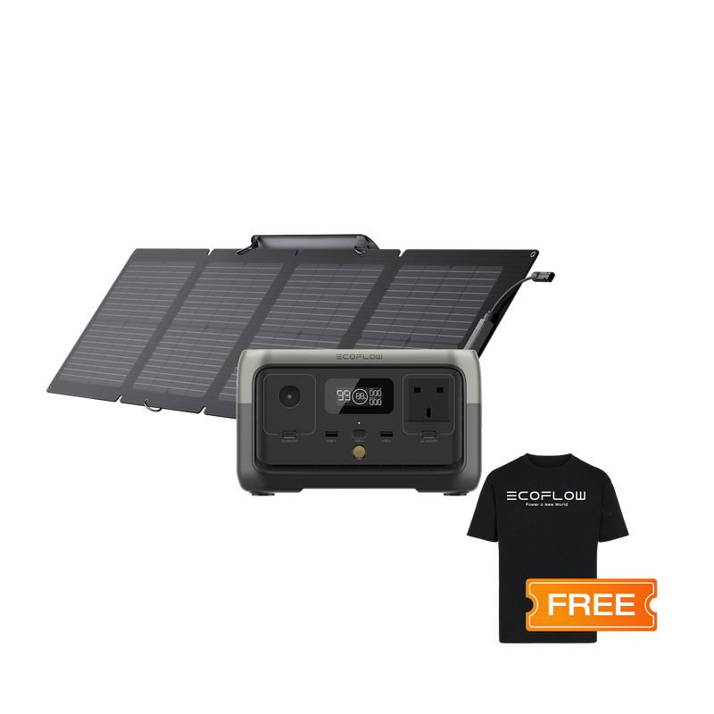 Load image into Gallery viewer, EcoFlow RIVER 2 Solar Generator + 110W Portable Solar Panel
