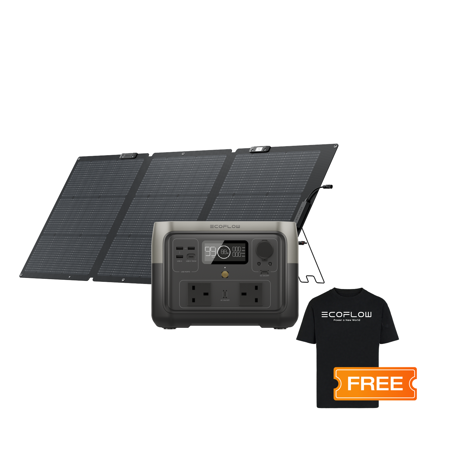 EcoFlow RIVER 2 Max Solar Generator + 160W Portable Solar Panel