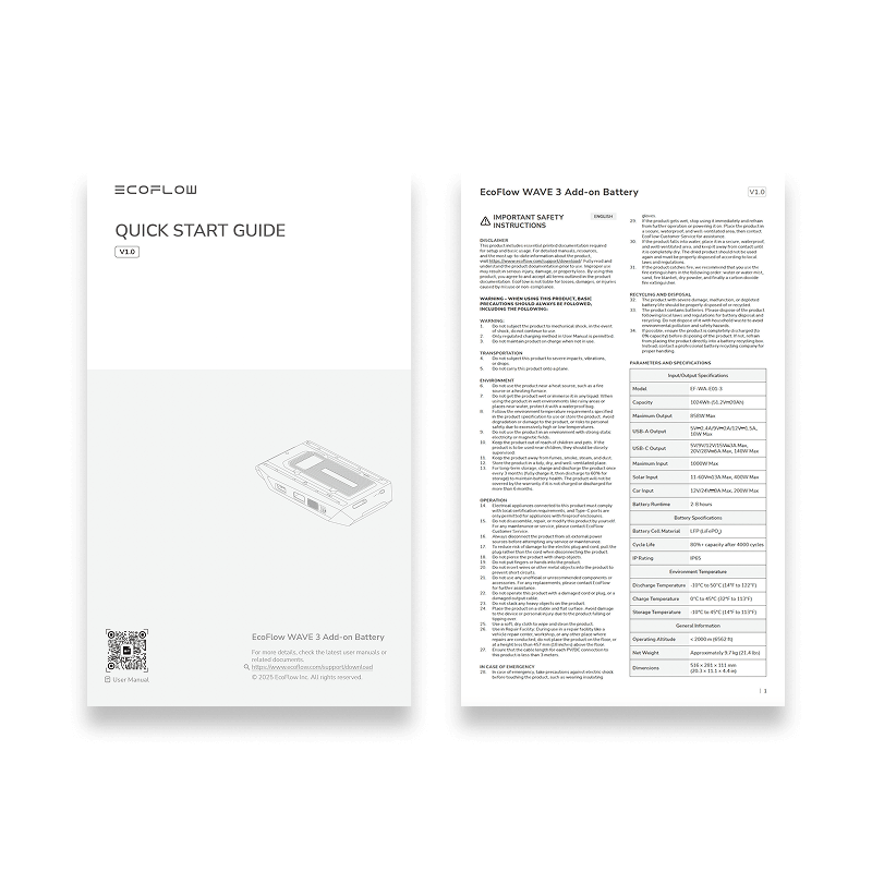 Safety Instructions, Quick Start Guide, Warranty Card